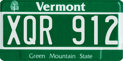 VT license plate XQR912