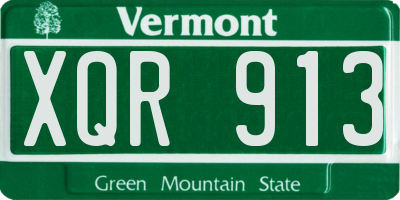 VT license plate XQR913