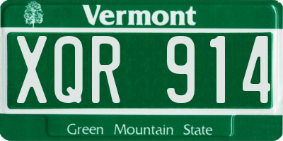 VT license plate XQR914