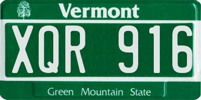 VT license plate XQR916