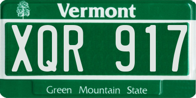 VT license plate XQR917