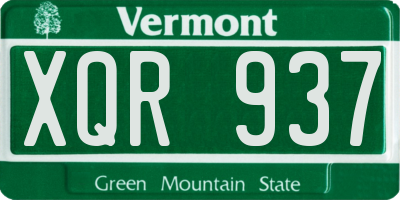 VT license plate XQR937