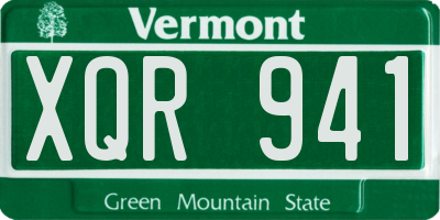 VT license plate XQR941