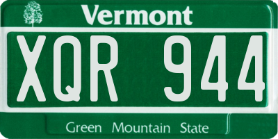VT license plate XQR944