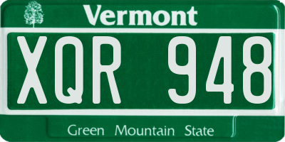VT license plate XQR948