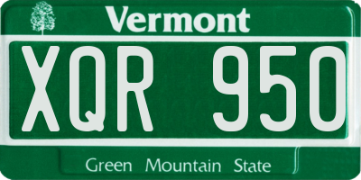 VT license plate XQR950