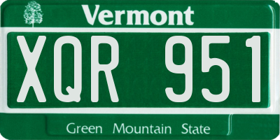 VT license plate XQR951