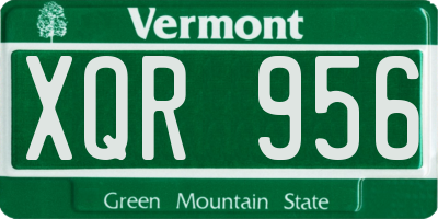 VT license plate XQR956