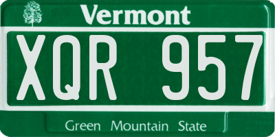 VT license plate XQR957