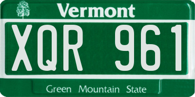 VT license plate XQR961