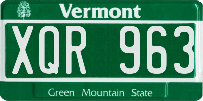 VT license plate XQR963