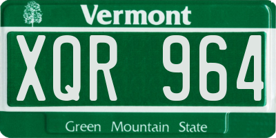 VT license plate XQR964