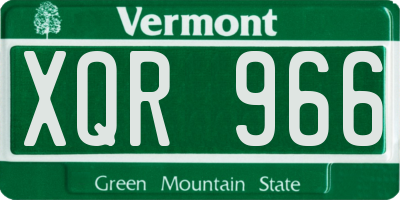 VT license plate XQR966