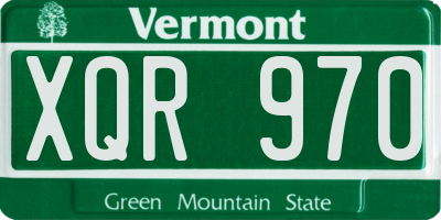 VT license plate XQR970