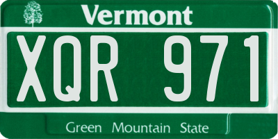VT license plate XQR971