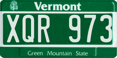 VT license plate XQR973