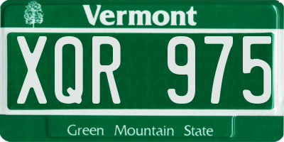 VT license plate XQR975