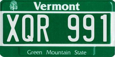 VT license plate XQR991