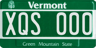 VT license plate XQS000