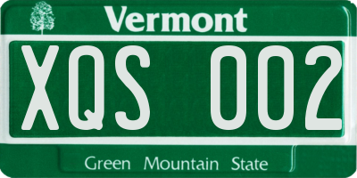 VT license plate XQS002