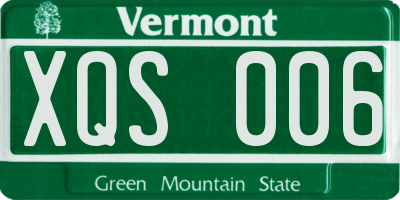 VT license plate XQS006