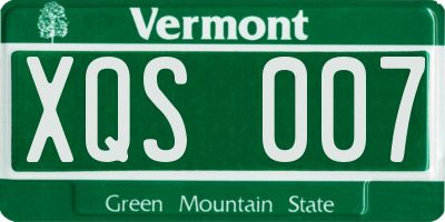 VT license plate XQS007