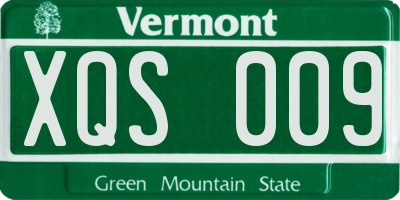 VT license plate XQS009