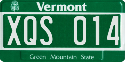 VT license plate XQS014