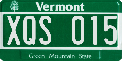 VT license plate XQS015