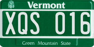 VT license plate XQS016