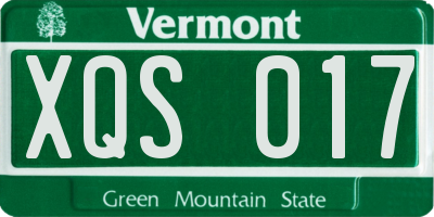 VT license plate XQS017
