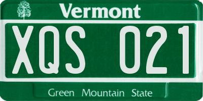 VT license plate XQS021