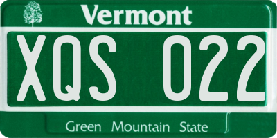 VT license plate XQS022