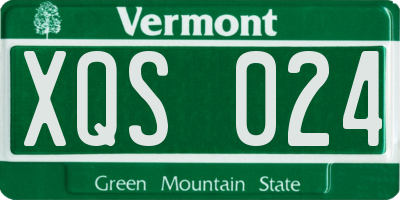 VT license plate XQS024