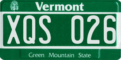 VT license plate XQS026