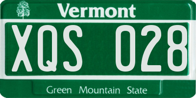 VT license plate XQS028