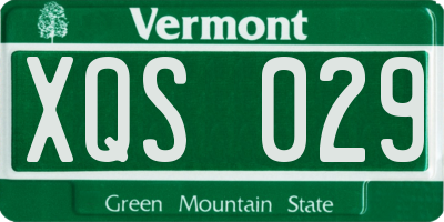 VT license plate XQS029
