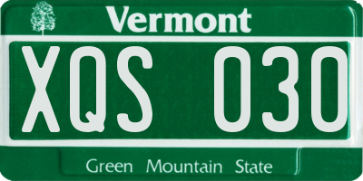 VT license plate XQS030