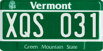 VT license plate XQS031