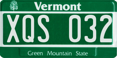 VT license plate XQS032