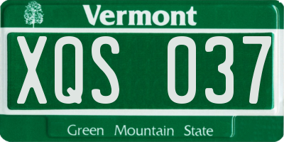 VT license plate XQS037