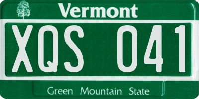 VT license plate XQS041