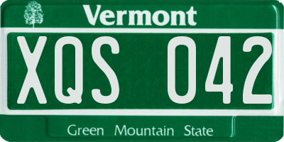 VT license plate XQS042