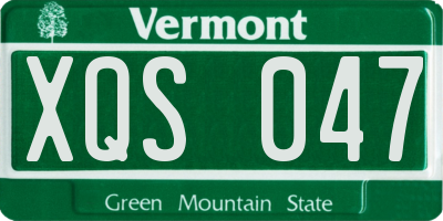 VT license plate XQS047