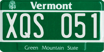 VT license plate XQS051