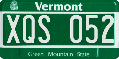 VT license plate XQS052