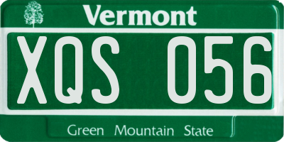 VT license plate XQS056