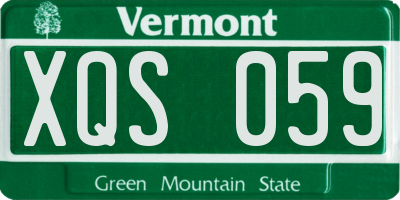 VT license plate XQS059