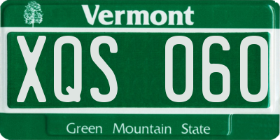 VT license plate XQS060