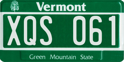 VT license plate XQS061